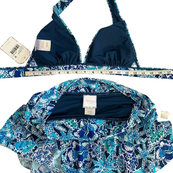 NWT Stella Parker Halter Bra Top Bikini Skirt Swimsuit Set Size Medium - Picture 8 of 9